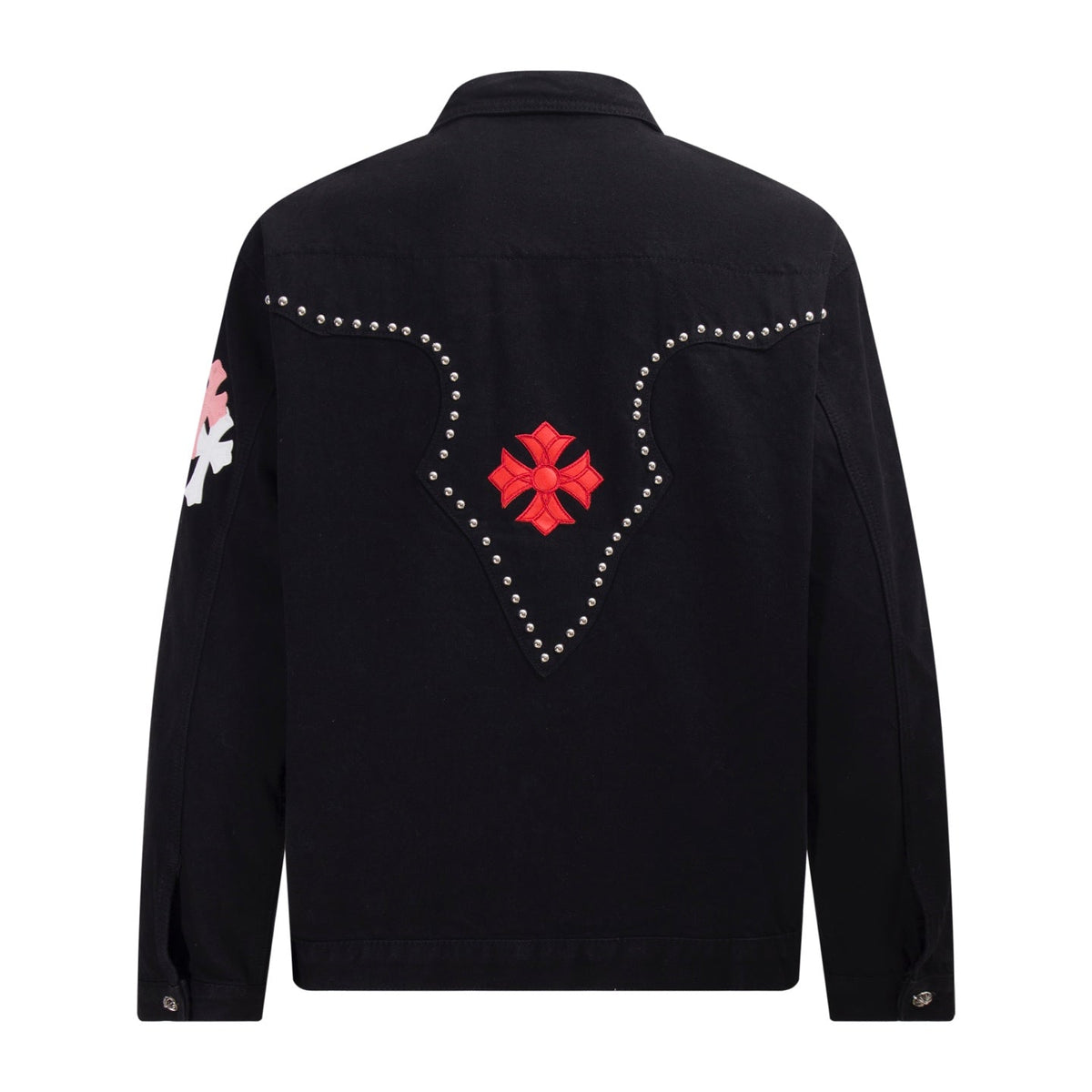 Chrome Hearts Multi Cross Studded Denim Jacket - Black Gothic Streetwear Coat H49