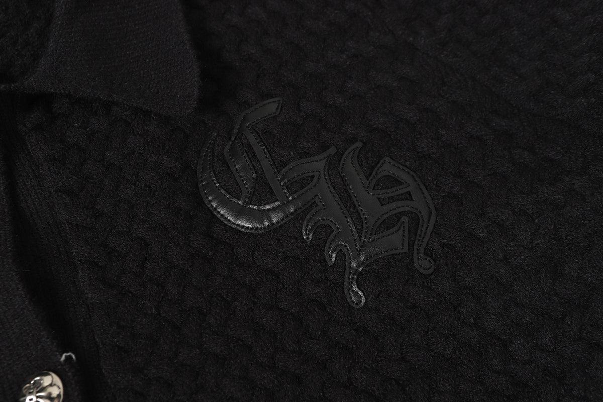 Chrome Hearts Gothic Cross Knit Cardigan - Black Grey Streetwear Jacket 904